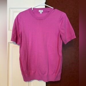 J. Crew Womens Fuchsia Short Sleeve Sweater